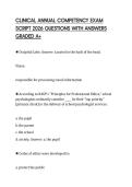CLINICAL ANNUAL COMPETENCY EXAM SCRIPT 2026 QUESTIONS WITH ANSWERS GRADED A&plus;
