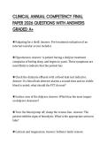 CLINICAL ANNUAL COMPETENCY FINAL PAPER 2026 QUESTIONS WITH ANSWERS GRADED A&plus;
