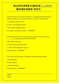 HAZWOPER 8 HOUR REFRESHER TEST QUESTIONS AND ANSWERS 2026