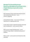 Manage First Hospitality Human Resources Management and Supervision Chapter Reviews exam with correct answers 