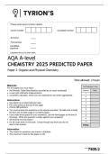 AQA A LEVEL CHEMISTRY PAPER 2 2026 MAY JUNE PRACTICE  2025 PREDICTED PAPER QP