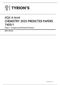 AQA A LEVEL CHEMISTRY PAPER 1 2026 MAY JUNE PRACTICE  2025 PREDICTED PAPER MS
