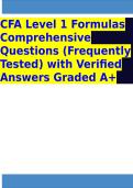 CFA level 1 Comprehensive Questions &lpar;Frequently Tested&rpar; with Verified Answers Graded A&plus; Package Deal