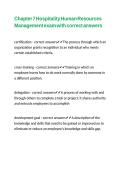 Chapter 7 Hospitality Human Resources Management exam with correct answers