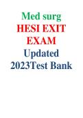 Med surg  HESI EXIT  EXAM Updated  2023Test Bank