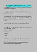 Nursing 1 Quiz &num;1 with Accurate Answers
