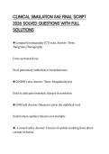 CLINICAL SIMULATION SAE FINAL SCRIPT 2026 SOLVED QUESTIONS WITH FULL SOLUTIONS
