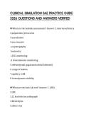 CLINICAL SIMULATION SAE PRACTICE GUIDE 2026 QUESTIONS AND ANSWERS VERIFIED