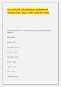 Ivy Tech APHY 101 Final Exam Questions and Answers 2025 &sol; 2026 &vert; 100&percnt; Verified Answers