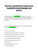 Derivative Classification Training &lpar;Final Exam&rpar;2026 &vert; Actual Questions And Answers
