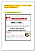 WGU D081 Version 5&sol;QBM3 Task 1 and Task 2 Updated 2025 with complete solution&comma;