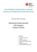 ACLS Certification Combined Exam A and B &ndash; Advanced Cardiovascular Life Support &ndash; 2026&sol;2027 with Questions and 100&percnt; Verified Correct Answers