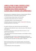 Ambulatory Nurse Certification Exam &ndash; Practice Questions with Verified Answers &vert; 2026&ndash;2027 Edition &vert; A&plus; Graded Study Resource
