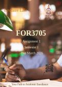 FOR3705 Assignment 1 2026 Semester 1 Due March 2026