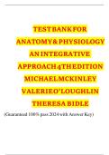 Test Bank for Anatomy & Physiology&colon; An Integrative Approach 4th Edition by Michael P&period; McKinley&comma; Valerie Dean O'Loughlin&comma; 9781260265217&comma; All Chapters LATEST 2026