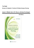 Test Bank For Brunner & Suddarth's Textbook Of Medical-Surgical Nursing 16th Edition By Janice L&period; Hinkle&comma; Kerry H&period; Cheever&comma; Kristen Overbaugh&comma; Carolyn E Bradley All Chapters &vert;&vert; Complete A&plus; Guide 2026