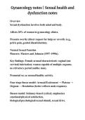 Gynaecology notes &vert; Sexual health and dysfunction notes
