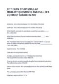 COT EXAM STUDY-OCULAR MOTILITY QUESTIONS AND FULL SET CORRECT ANSWERS-267