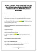 SECTION 1 SECURITY GUARD EXAM&vert;QUESTIONS AND 100&percnt; CORRECT WELL DETAILED ANSWERS&vert;LATEST UPDATE&excl;&excl;&excl;&excl;2026&vert;GUARANTEED PASS&vert;GRADED A&plus;&vert;VERIFIED