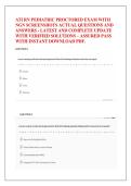 ATI RN PEDIATRIC PROCTORED EXAM WITH  NGN SCREENSHOTS ACTUAL QUESTIONS AND  ANSWERS - LATEST AND COMPLETE UPDATE  WITH VERIFIED SOLUTIONS &ndash; ASSURED PASS  WITH INSTANT DOWNLOAD PDF&period; 