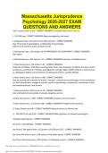 Massachusetts Jurisprudence Psychology 2026-2027 EXAM QUESTIONS AND ANSWERS&period;