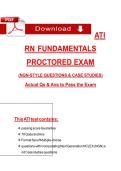 ATI  RN FUNDAMENTALS  PROCTORED EXAM   &lpar;NGN-STYLE QUESTIONS & CASE STUDIES&rpar;  Actual Qs & Ans to Pass the Exam