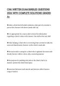 CNA WRITTEN EXAM BUNDLED QUESTIONS 2026 WITH COMPLETE SOLUTIONS GRADED A&plus;