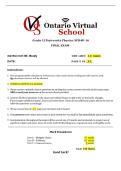 Grade 12 University Physics-SPH4U-16 Final Exam with correct answers and worked solutions - 2026 Update &vert; OVS&period;