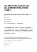 CNA WRITTEN EXAM VIEW AHEAD PAPER 2026 QUESTIONS WITH FULL ANSWERS GRADED A&plus;