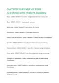 ONCOLOGY NURSING PNLE EXAM QUESTIONS WITH CORRECT ANSWERS&period;