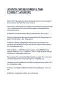 JCHAPO COT-QUESTIONS AND CORRECT ANSWERS