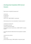 Oncology Exam Questions With Correct Answers