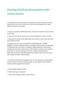 Oncology NCLEX practice questions with correct answers 