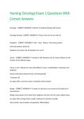 Nursing Oncology Exam 1 Questions With Correct Answers&period;