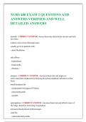 NURS 480 EXAM 2 QUESTIONS AND ANSWERS VERIFIED AND WELL DETAILED ANSWERS
