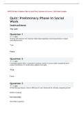 SOWK 550 Quiz&colon; Preliminary Phase in Social Work &vert; Questions and Answers &vert; 2026 Update Complete&period;