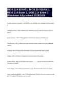 BIOS 214 EXAM 1&comma; BIOS 214 EXAM 1&comma; BIOS 214 Exam 1&comma; BIOS 214 Exam 1 Woodman fully solved 2025&sol;2026