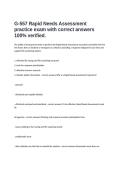  G-557 Rapid Needs Assessment practice exam with correct answers 100&percnt; verified&period;