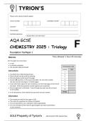 AQA GCSE COMBINED SCIENCE&lowbar; TRIOLOGY CHEMISTRY 1F 2025 PREDICTED QUESTION PAPER