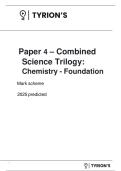 AQA GCSE COMBINED SCIENCE&lowbar; TRIOLOGY CHEMISTRY 2F 2025 PREDICTED MARK SCHEME 