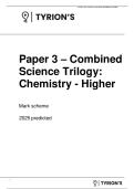 AQA GCSE COMBINED SCIENCE&lowbar; TRIOLOGY CHEMISTRY 1H 2025 PREDICTED MARK SCHEME  2026 PRACTICE PAPER