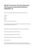 SIE 557 Final Exam Practice Questions And Answers Guaranteed Solutions 20252026- 42