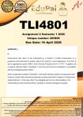 TLI4801 Assignment 2 &lpar;COMPLETE ANSWERS&rpar; Semester 1 2026 - DUE 16 April 2026