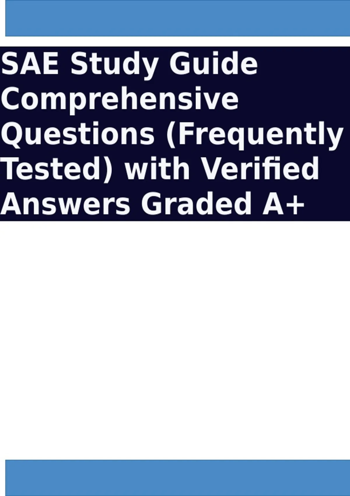 Saee Method SAEE Exam Comprehensive Questions (Frequently Tested) with Verified ...