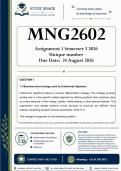 MNG2602 Assignment 1 &lpar;QUALITY ANSWERS&rpar; Semester 2 2026