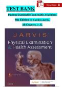 test bank for Physical Examination and Health Assessment 8th Edition &lpar;Latest Update 2026&rpar; by Carolyn Jarvis &mdash; 100&percnt; Exam-Focused