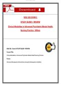  NSG 526 EXAM 2  STUDY GUIDE &plus; REVIEW Clinical Modalities in Advanced Psychiatric Mental Health Nursing Practice - Wilkes