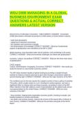 WGU D080 MANAGING IN A GLOBAL BUSINESS ENVIRONMENT EXAM QUESTIONS & ACTUAL CORRECT ANSWERS LATEST VERSION