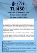 TLI4801 Assignment 1 &lpar;ANSWERS&rpar; Semester 2 2026 - DISTINCTION GUARANTEED&period;