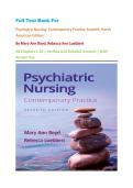 Full Test Bank For Psychiatric Nursing&colon; Contemporary Practice Seventh&comma; North American Edition By Mary Ann Boyd&comma; Rebecca Ann Luebbert All Chapters 1-43 &vert; Verified And Detailed Answers &vert; With Answer Key